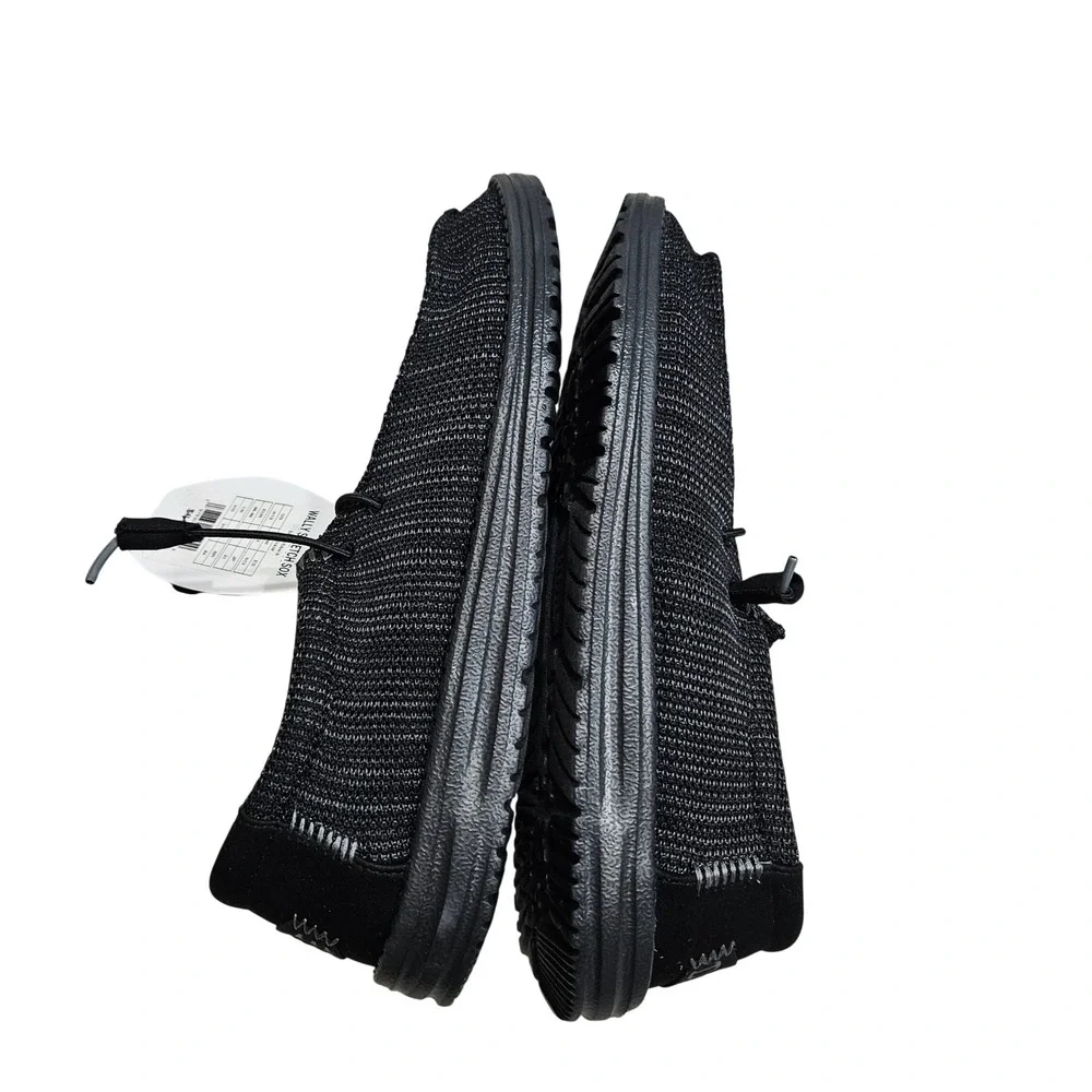 Hey Dude Wally Stretch Sox Men 13 Black Slip On Loafers Lightweight Comfort Shoe